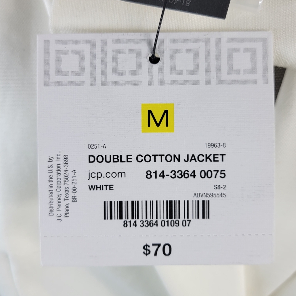 NWT Liz Claiborne Collection White Cotton Blazer Lined Shoulder Pads Size Medium - Picture 5 of 13